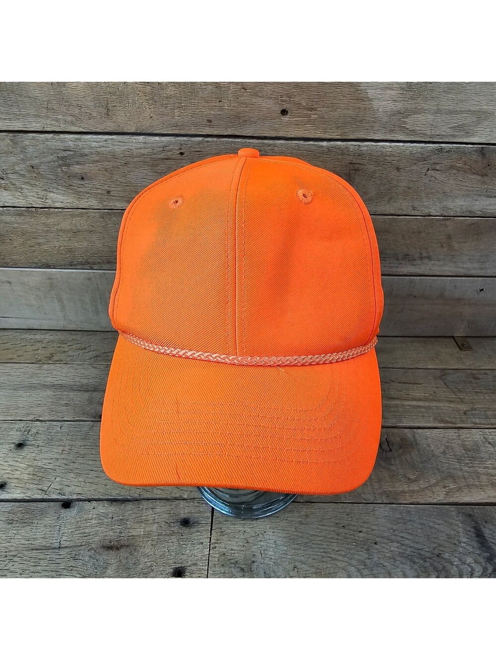 Signatures Blaze Orange Hunting Baseball Cap OSFA Adjustable Snapback Rope Brim